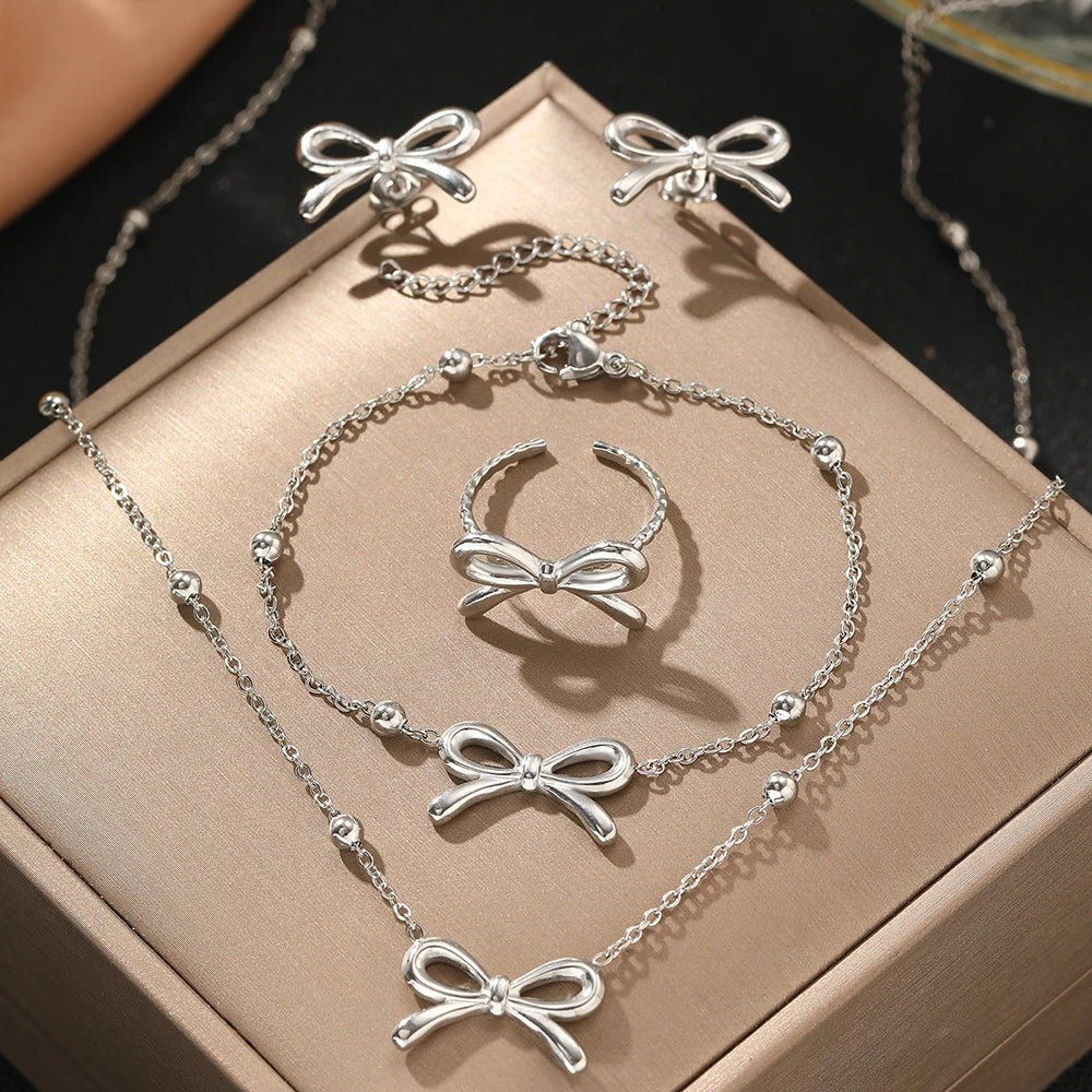 Dainty Bow Jewelry Set